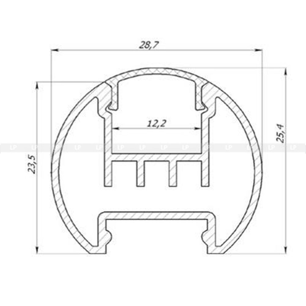 Алюмінієвий круглий LED профіль ЛСК