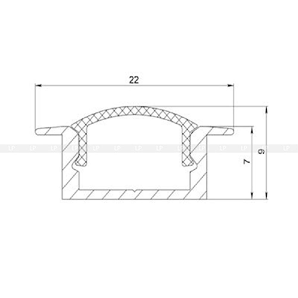 Алюмінієвий врізний LED профіль ЛПВ 7