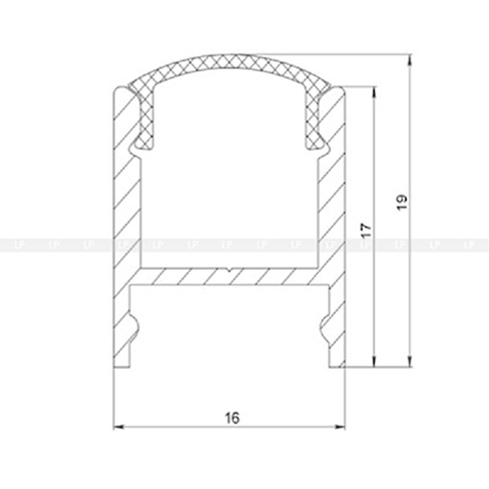 Алюмінієвий накладний LED профіль ЛПС-17