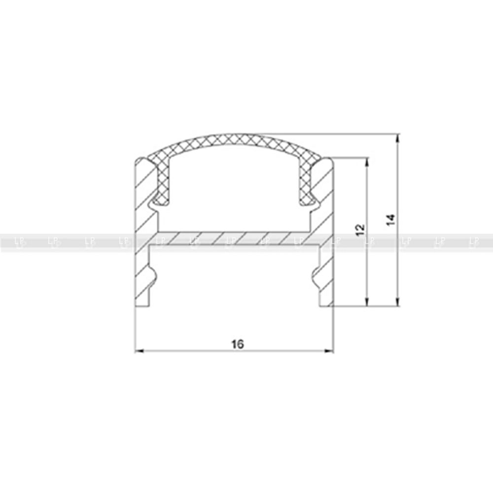 Алюмінієвий накладний LED профіль ЛПС-12