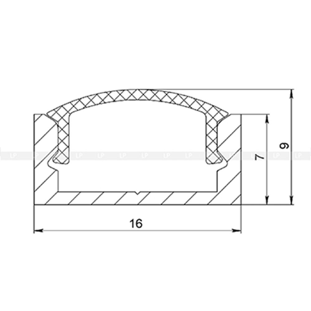 Алюмінієвий накладний LED профіль ЛП 7