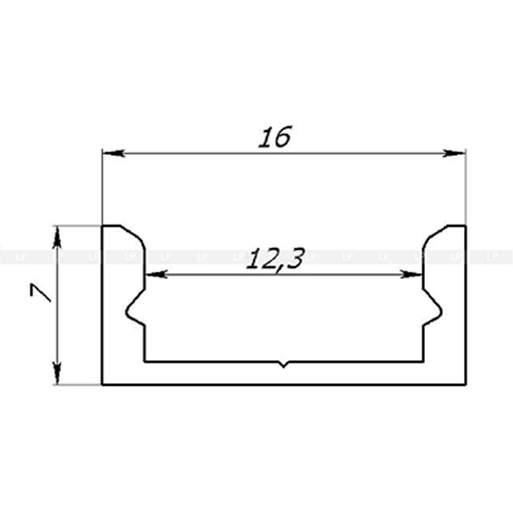 Алюмінієвий накладний LED профіль ЛП 7